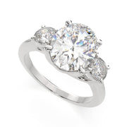 Hana Oval Cut 3 Stone Engagement Ring Setting - Nivetta